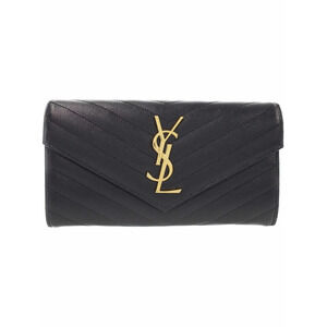 SAINT LAURENT Paris Monogram Flap Wallet Bi fold Long